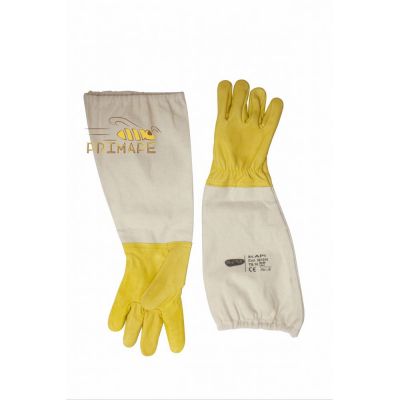 GUANTI IN PELLE CON MANICHETTA E BORDO IN MAGLIA  TAG. 10