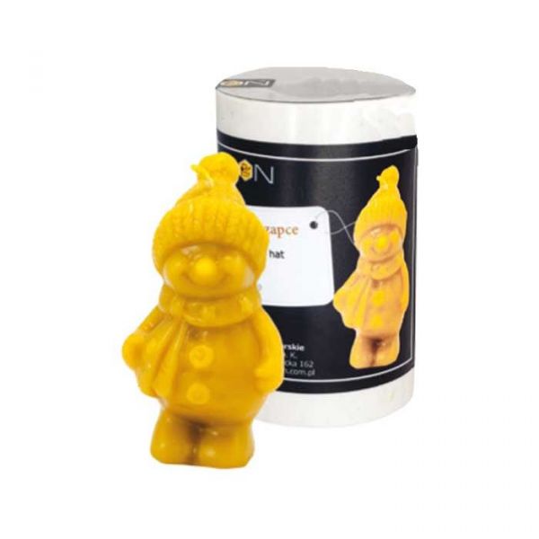 STAMPO PER CANDELA - PUPAZZO DI NEVE CON CAPPUCCIO