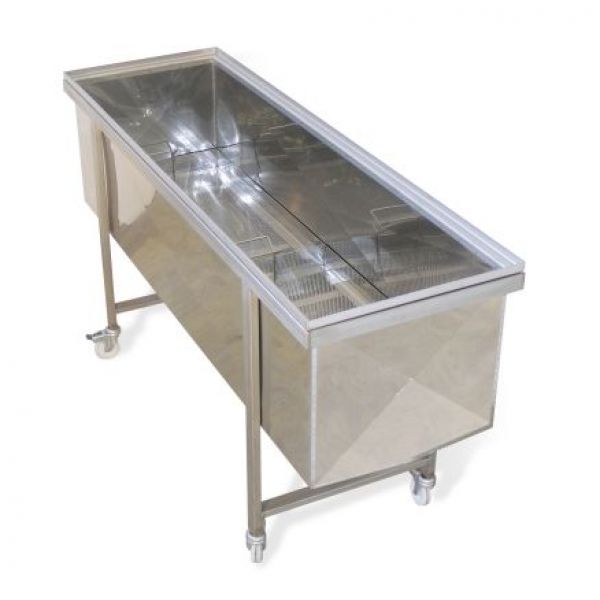 BANCO A CARRELLO PER DISOPERCOLATRICE - 150x48x42 CM - LEGA