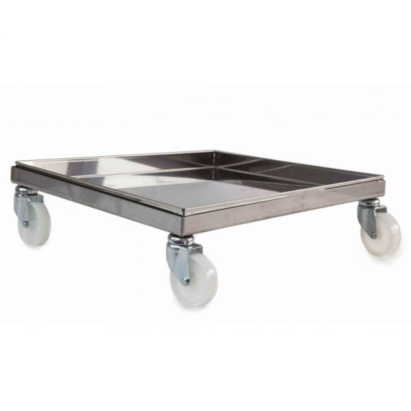 CARRELLO PORTA-MELARI IN ACCIAIO INOX 50x50 cm