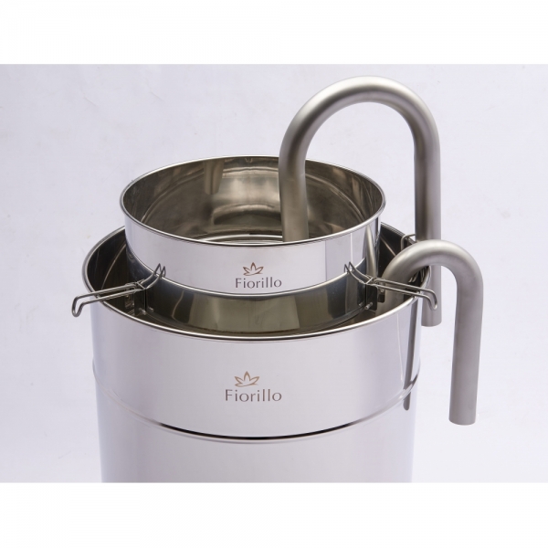 TERMINALE A “U” LARGO INOX CON STAFFA D'ATTACCO