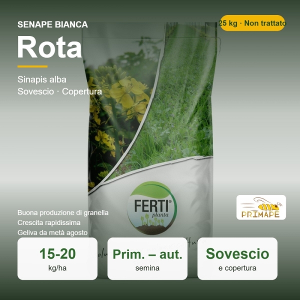 Semi di Senape Bianca Rota – 25 kg – Sovescio e Copertura – N...