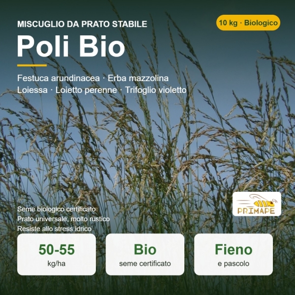 Miscuglio da Prato Stabile Poli Bio – 10 kg – Fieno e Pascolo