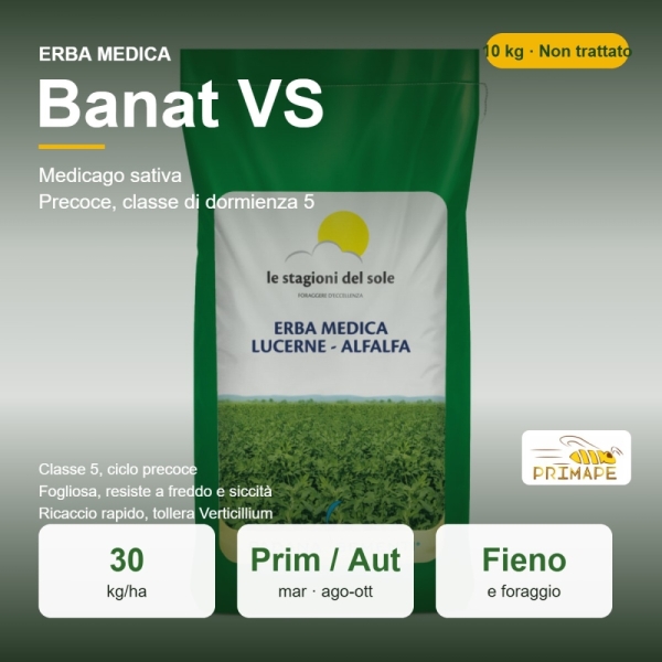 Semi di Erba Medica Banat VS – 10 kg – Fieno e Foraggio – Non...