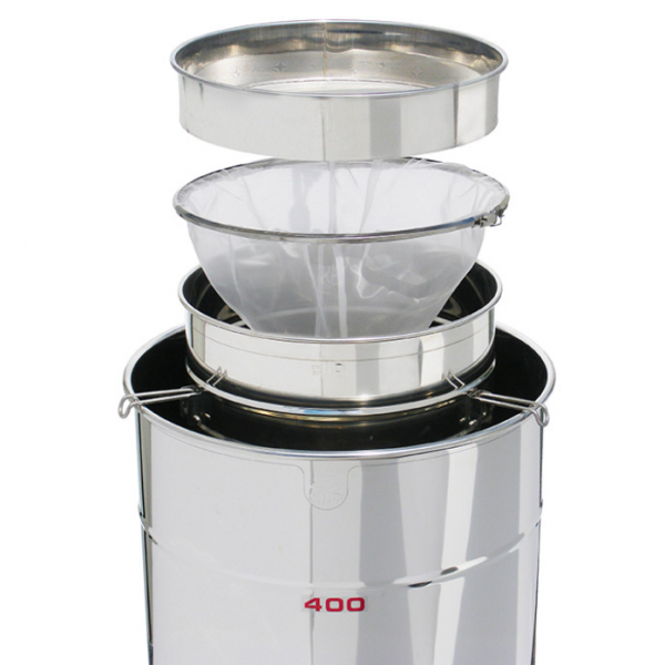 FILTRO A SACCO GRANDE in acciaio inox con sacco in nylon e prefiltr...