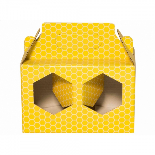 SCATOLA REGALO PER 2 VASETTI DA Kg. 1- GIALLA CON CELLETTE