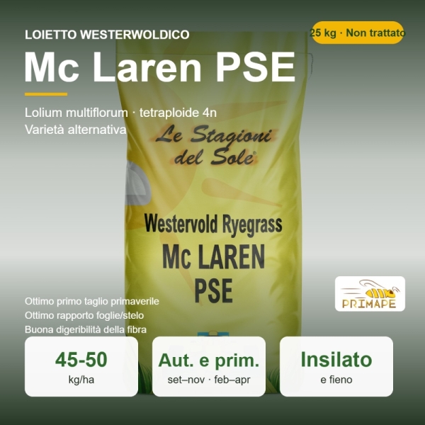 Semi di Loietto Westerwoldico Mc Laren PSE – 25 kg – Insilato e...