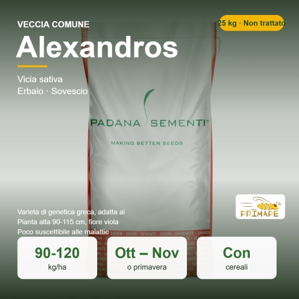 Semi di Veccia Comune Alexandros – 25 kg – Erbaio e Sovescio �...