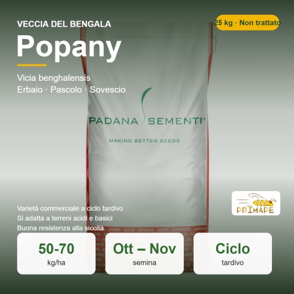 Semi di Veccia del Bengala Popany – 25 kg – Erbaio e Sovescio �...