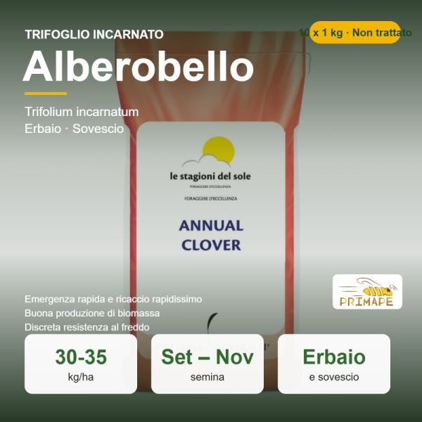 Semi di Trifoglio Incarnato Alberobello – 10 x 1 kg – Erbaio e ...