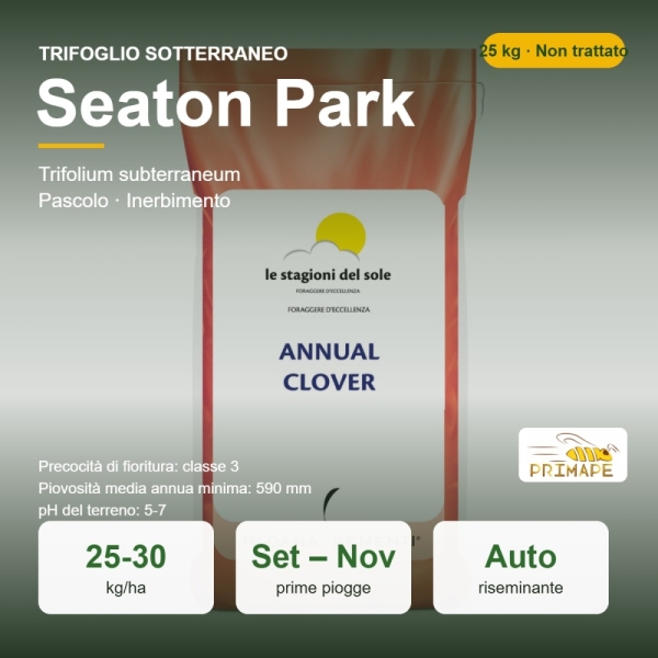 Semi di Trifoglio Sotterraneo Seaton Park – 25 kg – Pascolo e I...