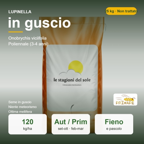 Semi di Lupinella in Guscio – 25 kg – Fieno e Pascolo – Non t...