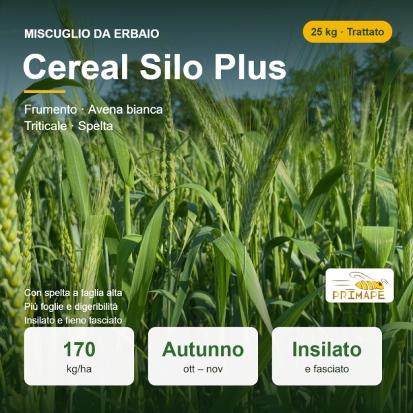 Miscuglio da Erbaio Cereal Silo Plus – 25 kg – Insilato e Fieno...