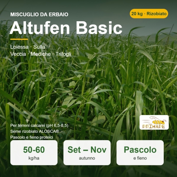 Miscuglio da Erbaio Altufen Basic Rizobiato – 20 kg – Pascolo I...