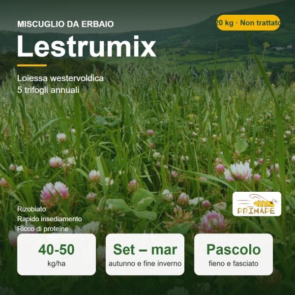 Miscuglio da Erbaio Lestrumix Rizobiato – 20 kg – Pascolo e Fie...