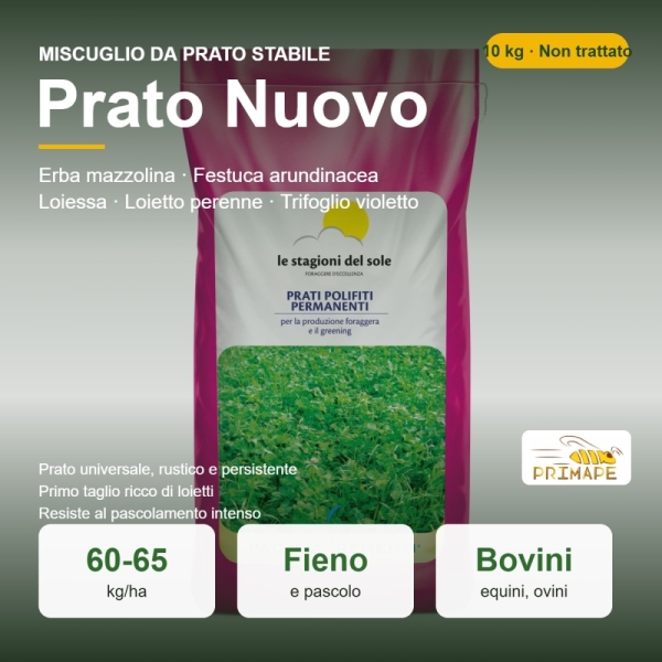 Miscuglio da Prato Stabile Prato Nuovo – 10 kg – Fieno e Pascol...