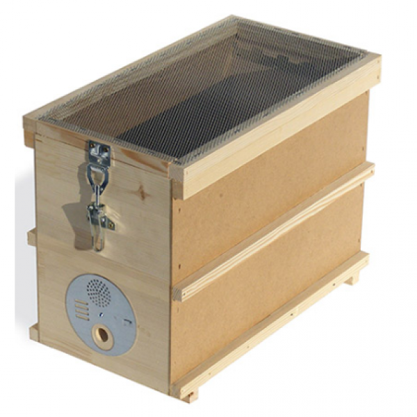 CASSETTINO PORTASCIAMI IN LEGNO E MASONITE PER 6 FAVI DA NIDO