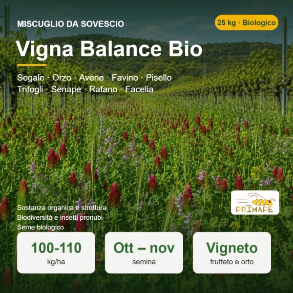 Miscuglio da Sovescio Vigna Balance Bio – 25 kg – Per Vigneto e Frutteto