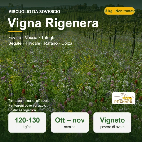 Sovescio Vigna Rigenera – 25 kg – Non trattato – Per Vigneti Poveri di Azoto