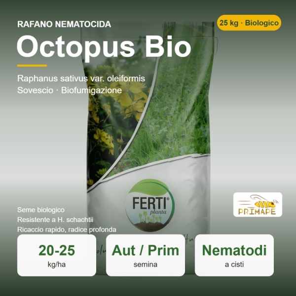 Semi di Rafano Nematocida Octopus Bio – 25 kg – Per Sovescio e Biofumigazione