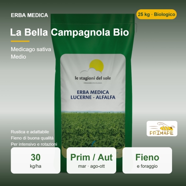 Semi di Erba Medica La Bella Campagnola Bio – 25 kg – Fieno e F...